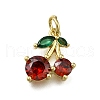 Brass Micro Pave Clear Cubic Zirconia Pendants X-ZIRC-I070-080G-1