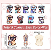 SUNNYCLUE 36Pcs 9 Colors Printed Alloy Enamel Pendants ENAM-SC0005-42-2