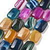 Natural Banded Agate Beads Strands G-K392-B10-13x18mm-2