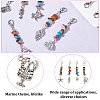 40Pcs 10 Styles Tibetan Style Sea Animal Alloy Pendant Decorations HJEW-GO00010-3