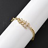 Brass Micro Pave Clear Cubic Zirconia Link Bracelets BJEW-U020-10G-2