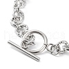 Non-Tarnish 304 Stainless Steel Textured Rolo Chain Bracelet BJEW-K226-02P-3