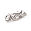 Brass Micro Pave Clear Cubic Zirconia Boy Charms ZIRC-F132-53P-3