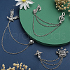 Gorgecraft 3Pcs 3 Style Crown & Eagle & Music Note Crystal Rhinestone Hanging Chain Brooches JEWB-GF0001-34-4