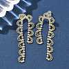 Brass Rhinestones Stud Earrings AJEW-D307-01G-4