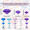 SUNNYCLUE 15 Styles Transparent Acrylic Rhinestone Cabochons MACR-SC0001-39-2