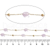 Natural Dyed Jade & 304 Stainless Steel Beads Link Chains CHS-K021-08B-02-3