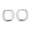 Half Spiral Rectangle Brass Hoop Earrings for Women EJEW-B056-18P-1