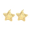 Rack Plating Brass Micro Pave Clear Cubic Zirconia Stud Earring EJEW-C102-07G-01-1
