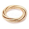 Iron Round Snake Chains Bangle BJEW-T022-01G-1