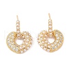 Rack Plating Brass Micro Pave Clear Cubic Zirconia Stud Earrings for Women EJEW-G394-47G-1