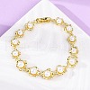 Flower Brass Link Bracelets BJEW-G740-01G-1