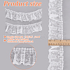 GOMAKERER 20 Yards Polyester Flower Pleated Lace Ribbon OCOR-GO0001-20-2