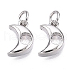 Brass Micro Pave Cubic Zirconia Charms KK-E068-VB229-B-1