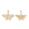 Brass Micro Pave Cubic Zirconia Pendants KK-E005-14G-01-2