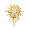 Brass Micro Pave Clear Cubic Zirconia Stud Earrings KK-B124-13G-4