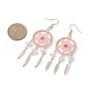 304 Stainless Steel with Glass with Natural Agate   with Aventurine Dangle Stud Earring EJEW-MZ00185-5