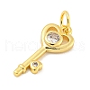 Rack Plating Brass Micro Pave Clear Cubic Zirconia Pendants KK-B093-11G-2