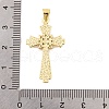 Rack Plating Brass Micro Pave Clear Cubic Zirconia Pendants KK-K367-17G-3