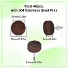 SUNNYCLUE Dyed Wood Flat Round Stud Earrings with 304 Stainless Steel Pin for Women FIND-SC0012-25-2