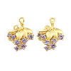 Brass Pave Purple Cubic Zirconia Chandelier Component Links KK-H071-01G-1