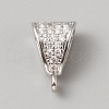Brass Micro Pave Cubic Zirconia Tube Bails PHAR-WH0148-148P-1