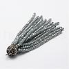 Electroplate Glass Bead Tassel Big Pendants EGLA-P023-14-2