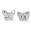 Butterfly with Star Rack Plating Brass Micro Pave Clear Cubic Zirconia Stud Earrings for Women EJEW-A045-06P-1