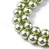 UV Plating Pearlized Glass Pearl Beads Strands GLAA-F128-01B-T21-3
