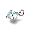Brass Glass Charms KK-V011-35P-A-2