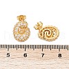 Brass Micro Pave Cubic Zirconia Stud Earrings EJEW-Z091-04G-G-3