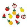 5Pcs 5 Styles Glass Seed Beaded Pendants PALLOY-CJ00126-8