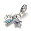 Rack Plating Alloy Rhinestone European Dangle Charms PALLOY-P307-22P-2