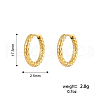 Simple Stainless Steel Textured Oval Hoop Earrings VA8557-1-1