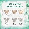 HOBBIESAY 50Pcs 2 Colors Alloy Rhinestone Pendants FIND-HY0003-88-2