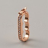 Brass Micro Pave Clear Cubic Zirconia Peanut Enhancer Clasps FIND-WH0139-238RG-1