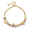 Boho 304 Stainless Steel Enamel Anklets AJEW-P125-01F-G-1