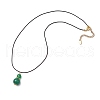 Natural Green Aventurine Gourd Pendant Necklaces NJEW-JN05246-04-4