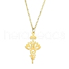 304 Stainless Steel Lotus Pendants Necklaces NJEW-JN04561-02-2