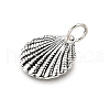 925 Sterling Silver Shell Shaped Charms STER-D306-09AS-2
