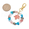 Natural & Synthetic Gemstone Chips Beads & Maple Leaf Alloy Enamel Pendant Decoration KEYC-JKC01018-01-3