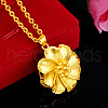 Fashionable Brass Flower Pendant Necklaces for Women FS-WG1F8AB-01-2