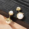Round Brass Stud Earrings EJEW-H154-03G-2