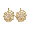 Brass Micro Pave Cubic Zirconia Pendants KK-S526-41G-1