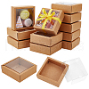 Square Paper Biscuit Boxes with Clear PVC Window CON-WH0098-16A-03-1