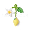 Resin & Handmade Glass Seed Beaded Flower Lemon Big Pendants PALLOY-MZ00771-01-1