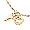 Heart and Key Pendant Necklaces NJEW-Q335-05A-G-2