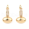 Brass with Cubic Zirconia Hoop Earrings EJEW-G362-03KCG-1