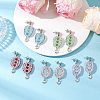 304 Stainless Steel Faceted Bicone Glass Beads Dangle Stud Earrings EJEW-WZ00437-1