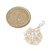 3 Pcs Glass Rhinestone with Acrylic Pearl Pendants PALLOY-MZ00251-3